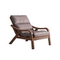 Contemporary Solid Wood Recliner Chair in Solid Color with Wooden Legs Deck Chair Faux Leather Brown Clearhalo 'Chairs & Seating' 'furn' 'furn_recliners' 'Furniture' 'Living Room Furniture' 'Recliners' 7626417