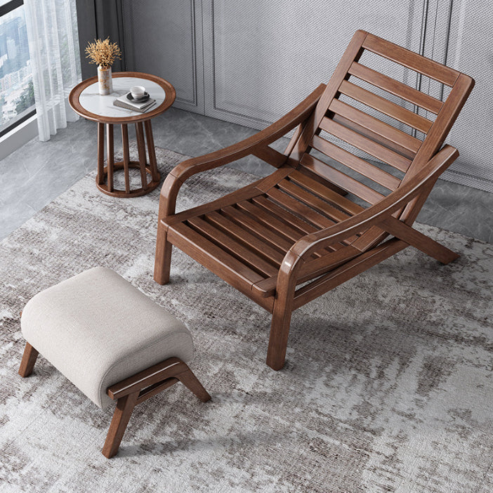 Contemporary Solid Wood Recliner Chair in Solid Color with Wooden Legs Clearhalo 'Chairs & Seating' 'furn' 'furn_recliners' 'Furniture' 'Living Room Furniture' 'Recliners' 7626421