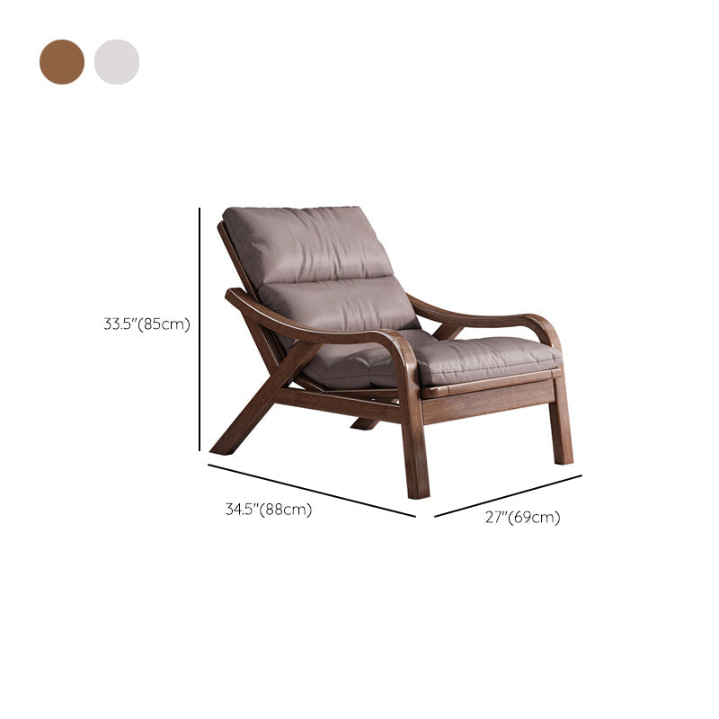 Contemporary Solid Wood Recliner Chair in Solid Color with Wooden Legs Clearhalo 'Chairs & Seating' 'furn' 'furn_recliners' 'Furniture' 'Living Room Furniture' 'Recliners' 7626438