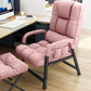 Contemporary Recliner Chair with Lumbar Support and Tufted Back Deck Chair with Ottoman Pink Clearhalo 'Chairs & Seating' 'furn' 'furn_recliners' 'Furniture' 'Living Room Furniture' 'Recliners' 7626510
