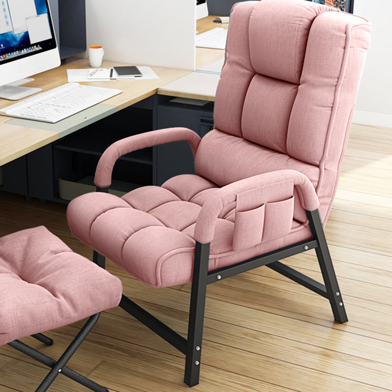Contemporary Recliner Chair with Lumbar Support and Tufted Back Deck Chair with Ottoman Pink Clearhalo 'Chairs & Seating' 'furn' 'furn_recliners' 'Furniture' 'Living Room Furniture' 'Recliners' 7626510