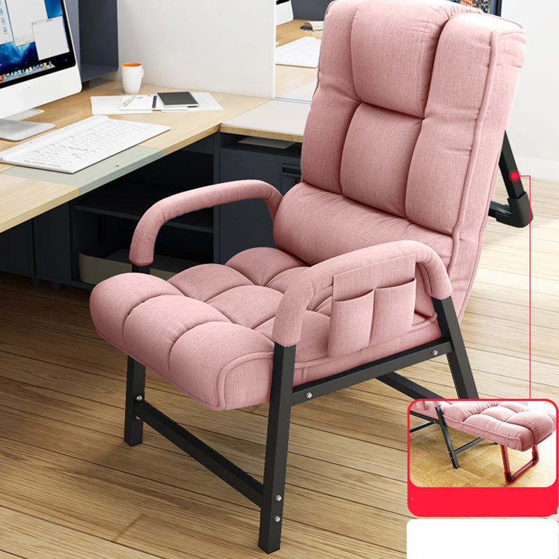 Contemporary Recliner Chair with Lumbar Support and Tufted Back Recliner & Support Rod Pink Clearhalo 'Chairs & Seating' 'furn' 'furn_recliners' 'Furniture' 'Living Room Furniture' 'Recliners' 7626512