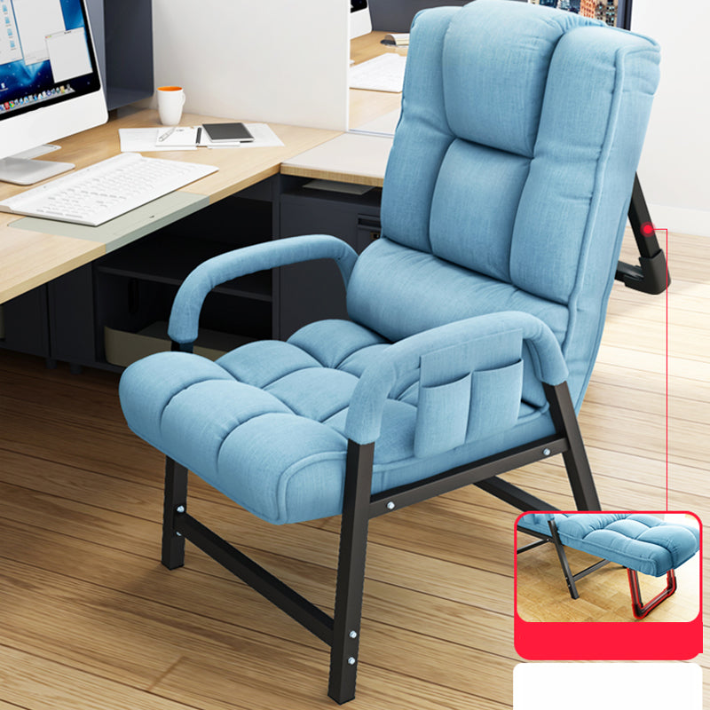 Contemporary Recliner Chair with Lumbar Support and Tufted Back Recliner & Support Rod Blue Clearhalo 'Chairs & Seating' 'furn' 'furn_recliners' 'Furniture' 'Living Room Furniture' 'Recliners' 7626516