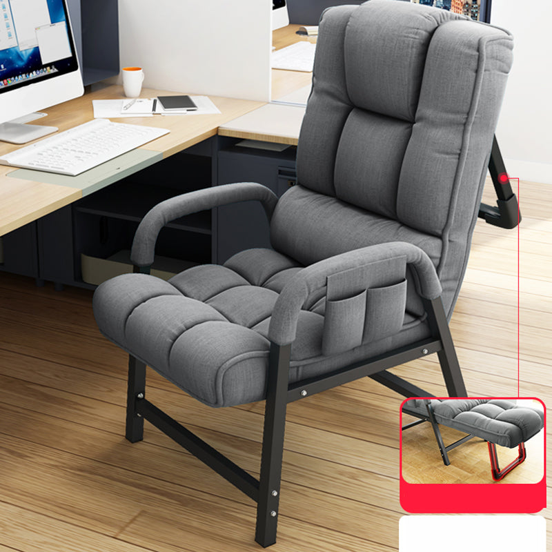 Contemporary Recliner Chair with Lumbar Support and Tufted Back Recliner & Support Rod Gray Clearhalo 'Chairs & Seating' 'furn' 'furn_recliners' 'Furniture' 'Living Room Furniture' 'Recliners' 7626528