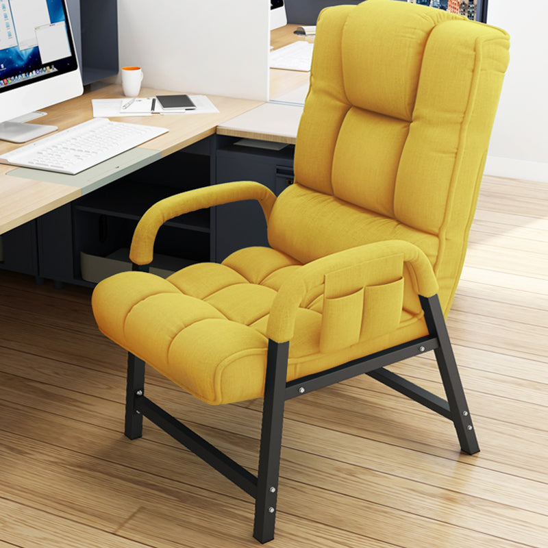 Contemporary Recliner Chair with Lumbar Support and Tufted Back Deck Chair Yellow Clearhalo 'Chairs & Seating' 'furn' 'furn_recliners' 'Furniture' 'Living Room Furniture' 'Recliners' 7626531