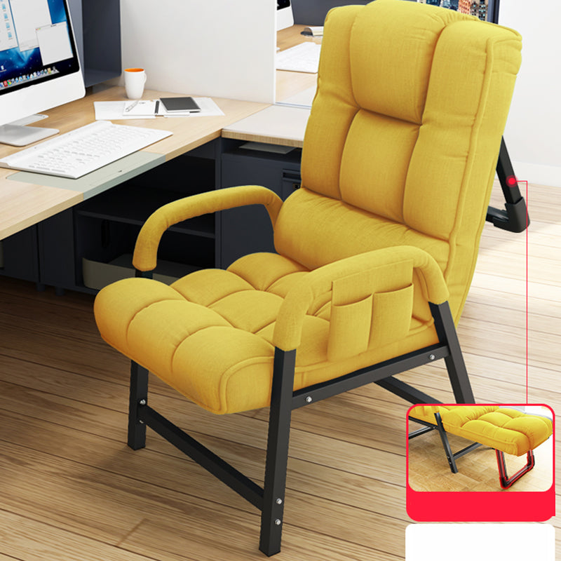 Contemporary Recliner Chair with Lumbar Support and Tufted Back Recliner & Support Rod Yellow Clearhalo 'Chairs & Seating' 'furn' 'furn_recliners' 'Furniture' 'Living Room Furniture' 'Recliners' 7626533