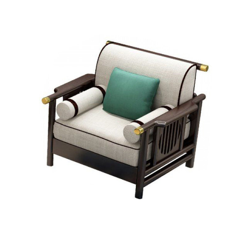 Contemporary Solid Wood Frame Cotton Blend Sofa in Brown For Living Room 1-Seater Sofa Clearhalo 'furn' 'furn_sofas' 'Furniture' 'Living Room Furniture' 'Sofa' 'sofas' 7632776