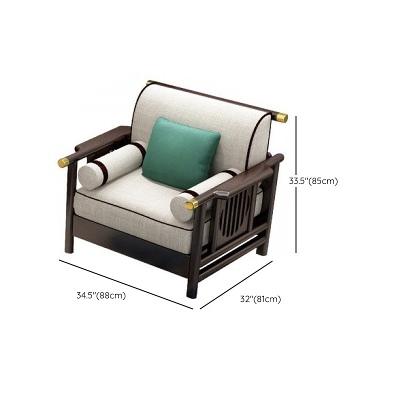 Contemporary Solid Wood Frame Cotton Blend Sofa in Brown For Living Room Clearhalo 'furn' 'furn_sofas' 'Furniture' 'Living Room Furniture' 'Sofa' 'sofas' 7632787