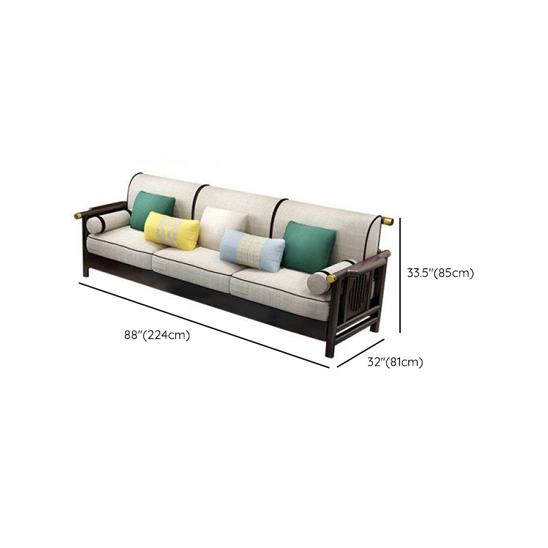 Contemporary Solid Wood Frame Cotton Blend Sofa in Brown For Living Room Clearhalo 'furn' 'furn_sofas' 'Furniture' 'Living Room Furniture' 'Sofa' 'sofas' 7632788