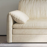 Glam Style White Futon Sleeper Sofa Bed in Velvet with Storage Clearhalo 'furn' 'furn_futons' 'Furniture' 'Futons & Daybeds' 'Futons' 'Living Room Furniture' 7632881