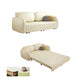 Glam Style Beige Futon Sleeper Sofa with Pillow Back in Velvet 49"L x 32"W x 32"H Storage Not Included Coir Clearhalo 'furn' 'furn_futons' 'Furniture' 'Futons & Daybeds' 'Futons' 'Living Room Furniture' 7632927