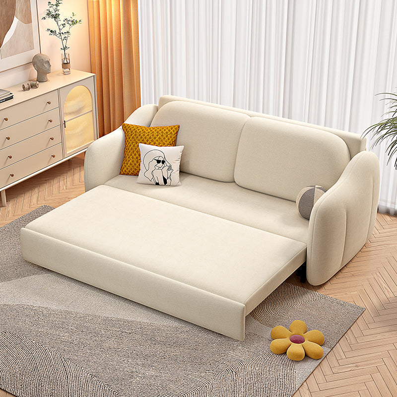 Glam Style Velvet Sleeper Sofa with Cushion Back in Metal Base Storage Not Included Clearhalo 'furn' 'furn_futons' 'Furniture' 'Futons & Daybeds' 'Futons' 'Living Room Furniture' 7632992