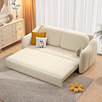 Glam Style Velvet Sleeper Sofa with Cushion Back in Metal Base Storage Not Included Clearhalo 'furn' 'furn_futons' 'Furniture' 'Futons & Daybeds' 'Futons' 'Living Room Furniture' 7632992