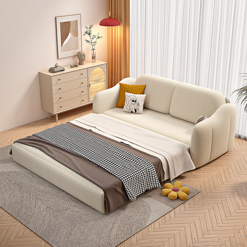 Glam Style Velvet Sleeper Sofa with Cushion Back in Metal Base Clearhalo 'furn' 'furn_futons' 'Furniture' 'Futons & Daybeds' 'Futons' 'Living Room Furniture' 7632994