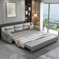 Contemporary Grey Bonded Leather Sleeper Sofa with Box and Cushion Back Clearhalo 'furn' 'furn_futons' 'Furniture' 'Futons & Daybeds' 'Futons' 'Living Room Furniture' 7633031