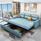 Contemporary Sleeper Sofa in Blue with Storage and Pillow Top Arms Clearhalo 'furn' 'furn_futons' 'Furniture' 'Futons & Daybeds' 'Futons' 'Living Room Furniture' 7633047