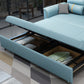 Contemporary Sleeper Sofa in Blue with Storage and Pillow Top Arms Clearhalo 'furn' 'furn_futons' 'Furniture' 'Futons & Daybeds' 'Futons' 'Living Room Furniture' 7633052