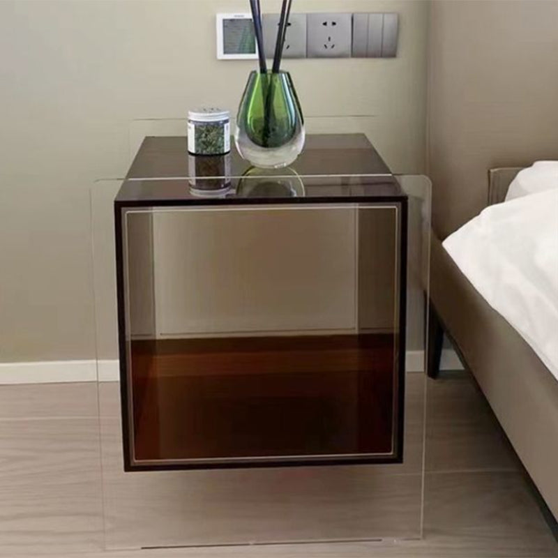 Rectangular Acrylic End Table Set with Storage Modern Simple 21.65" Tall Side Table