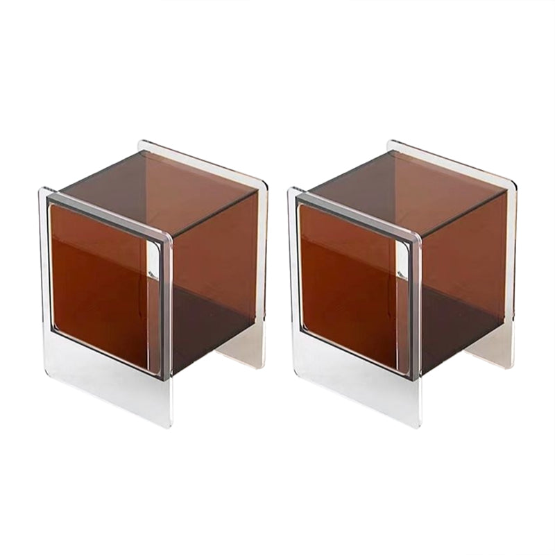 Rectangular Acrylic End Table Set with Storage Modern Simple 21.65" Tall Side Table