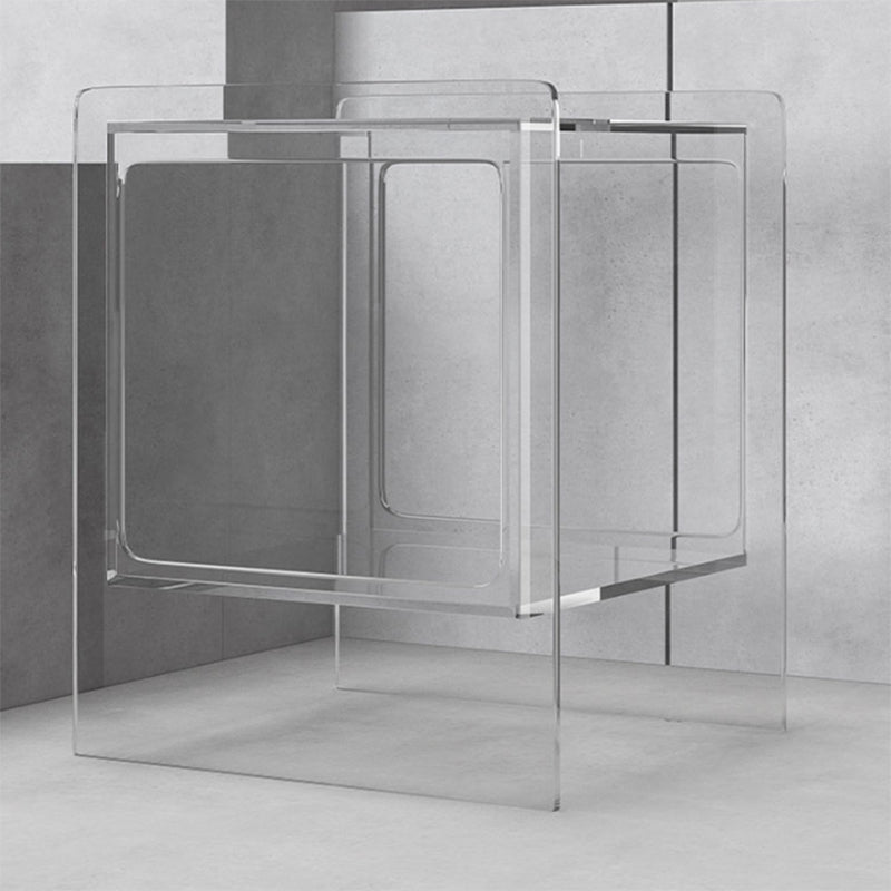 Rectangular Acrylic End Table Set with Storage Modern Simple 21.65" Tall Side Table