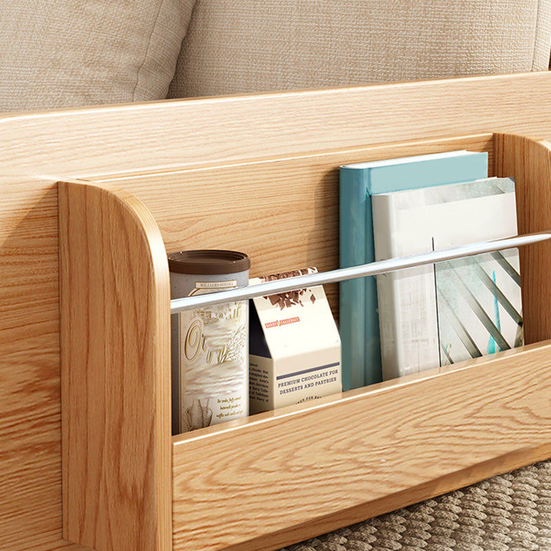 リネンブレンドとソリッドウッドの現代布団スリーパーソファベッド