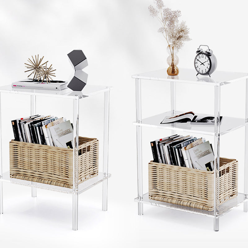Clear Acrylic Sofa Side Accent Table Contemporary 15.7" W End Table Set with Storage Clearhalo 'Coffee & Accent Tables' 'End & Side Tables' 'end_side_tables' 'furn' 'furn_end_side_tables' 'Furniture' 'Living Room Furniture' 7633219