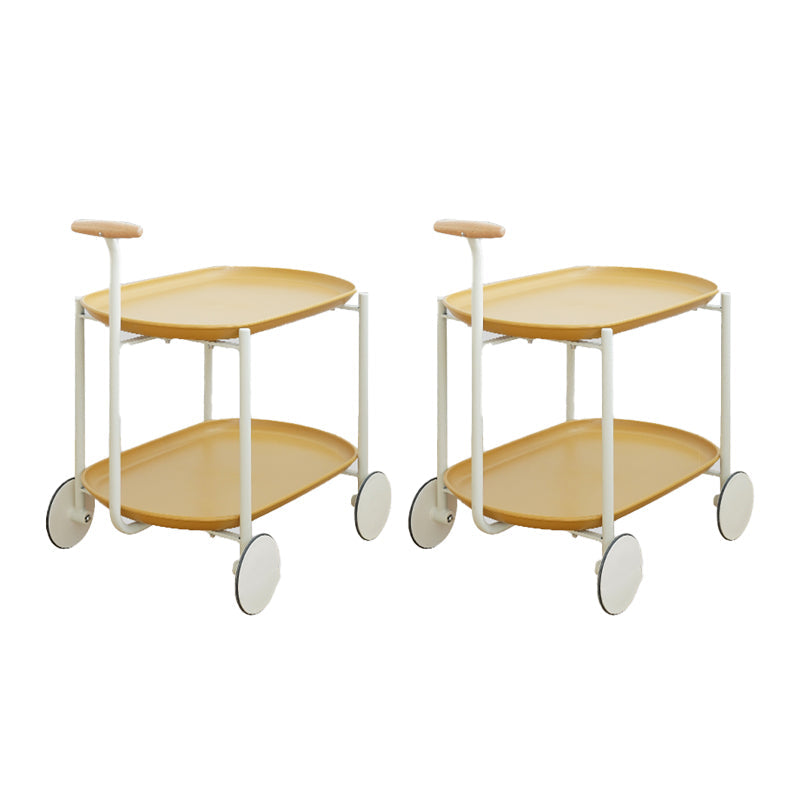 Bandeja elíptica Tabla superior 25.4 "Tabla lateral de 2 niveles de alto con ruedas