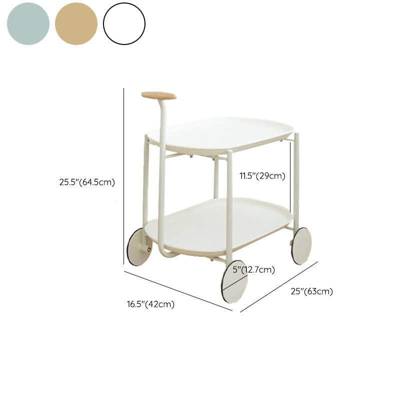 Bandeja elíptica Tabla superior 25.4 "Tabla lateral de 2 niveles de alto con ruedas