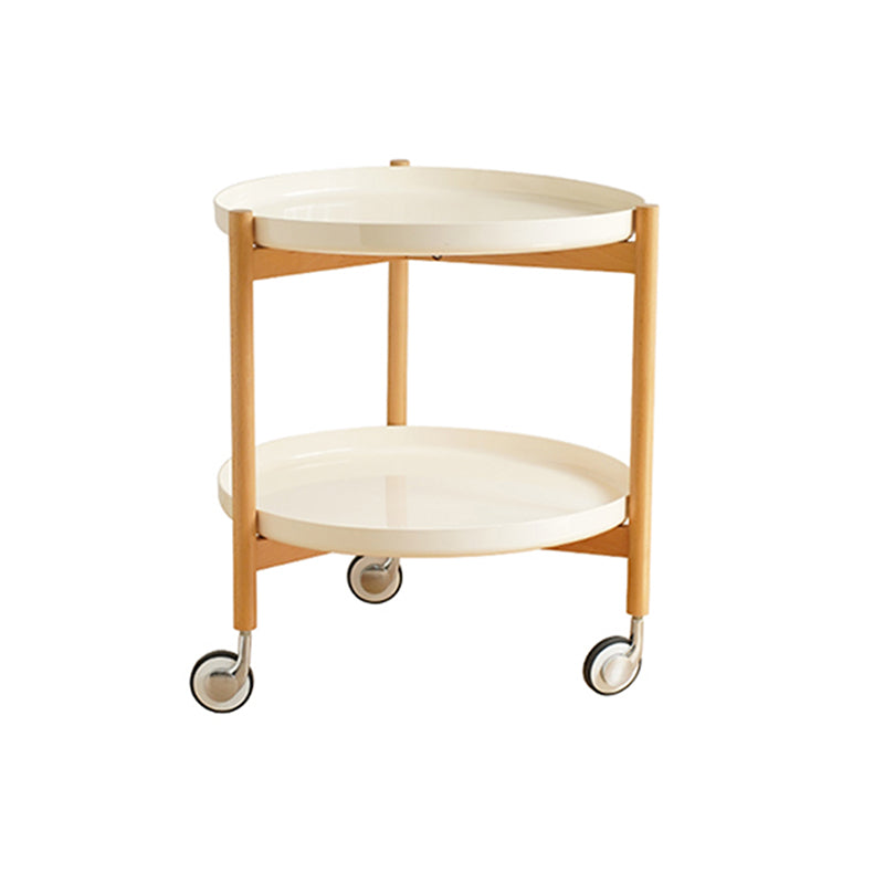 Dia 22.2" Round Side Table Modern Tray Top End Table with Casters Clearhalo 'Coffee & Accent Tables' 'End & Side Tables' 'end_side_tables' 'furn' 'furn_end_side_tables' 'Furniture' 'Living Room Furniture' 7633249