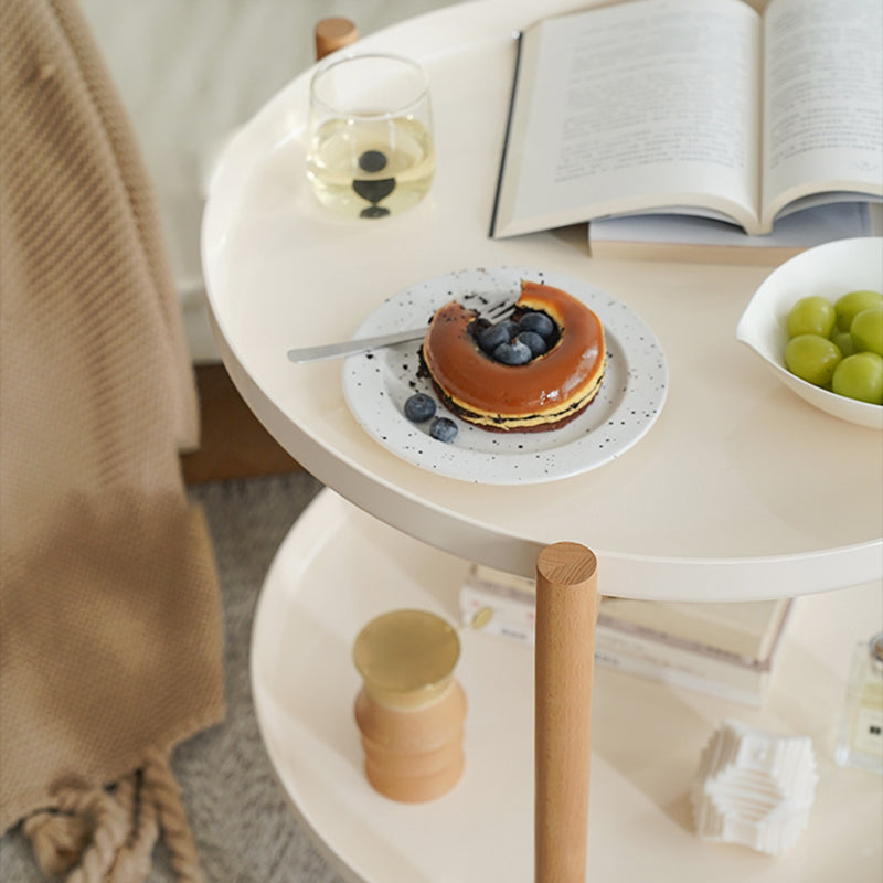 Dia 22.2" Round Side Table Modern Tray Top End Table with Casters Clearhalo 'Coffee & Accent Tables' 'End & Side Tables' 'end_side_tables' 'furn' 'furn_end_side_tables' 'Furniture' 'Living Room Furniture' 7633252