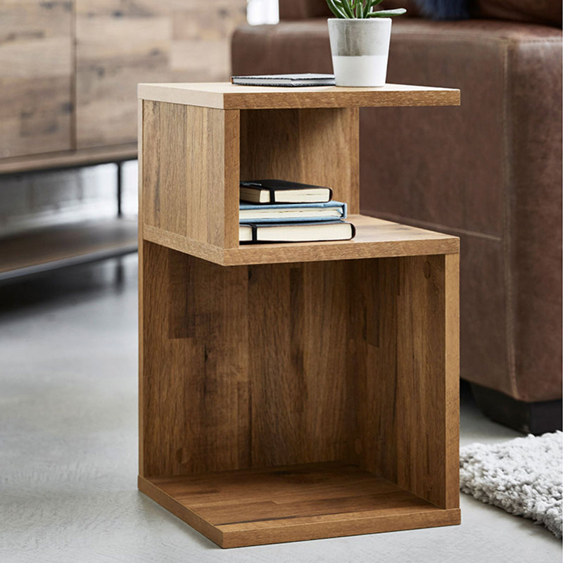 Pine Wood End Table Natural 2 Pieces Sofa Side Accent Table with Storage Shelves Clearhalo 'Coffee & Accent Tables' 'End & Side Tables' 'end_side_tables' 'furn' 'furn_end_side_tables' 'Furniture' 'Living Room Furniture' 7633281