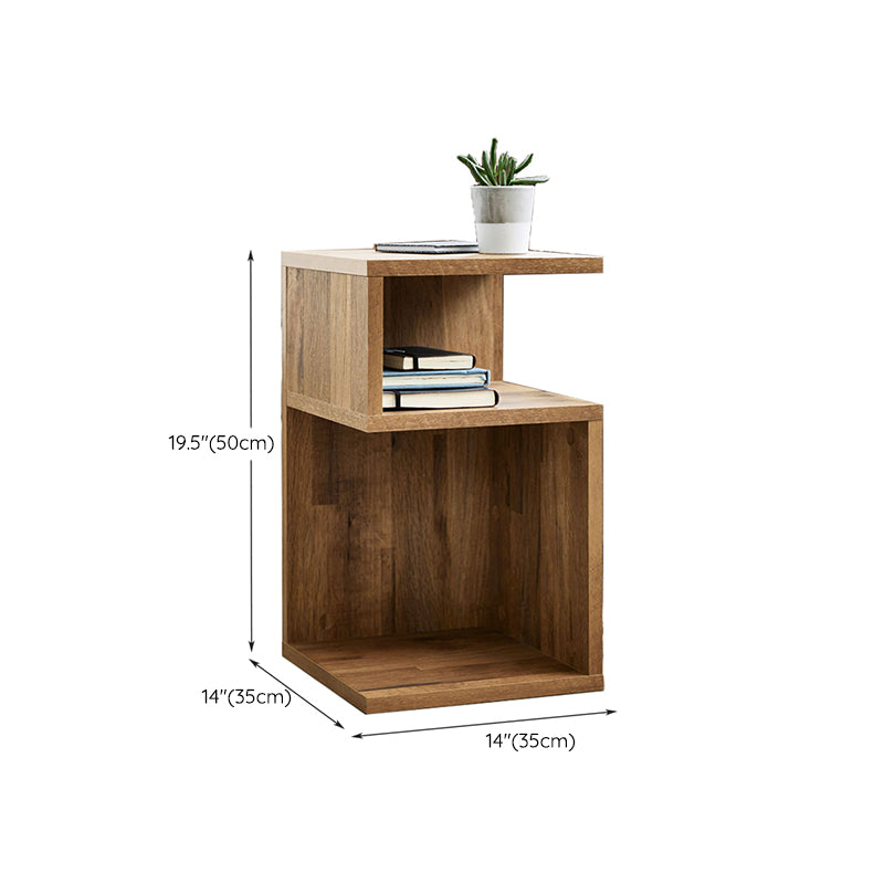 Pine Wood End Table Natural 2 Pieces Sofa Side Accent Table with Storage Shelves Clearhalo 'Coffee & Accent Tables' 'End & Side Tables' 'end_side_tables' 'furn' 'furn_end_side_tables' 'Furniture' 'Living Room Furniture' 7633289