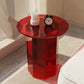 Glam Accent Side Table Living Room Plastic Pedestal Round Corner Table Red 1 Clearhalo 'Coffee & Accent Tables' 'End & Side Tables' 'end_side_tables' 'furn' 'furn_end_side_tables' 'Furniture' 'Living Room Furniture' 7633334