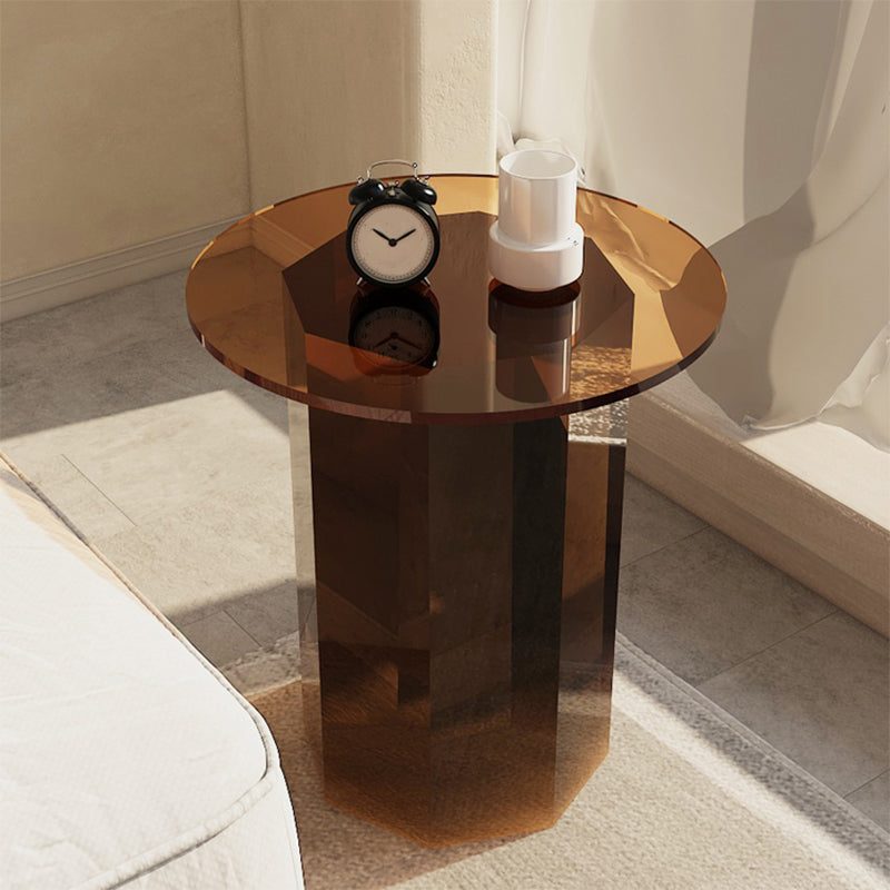 Glam Accent Side Table Living Room Plastic Pedestal Round Corner Table Coffee 1 Clearhalo 'Coffee & Accent Tables' 'End & Side Tables' 'end_side_tables' 'furn' 'furn_end_side_tables' 'Furniture' 'Living Room Furniture' 7633338