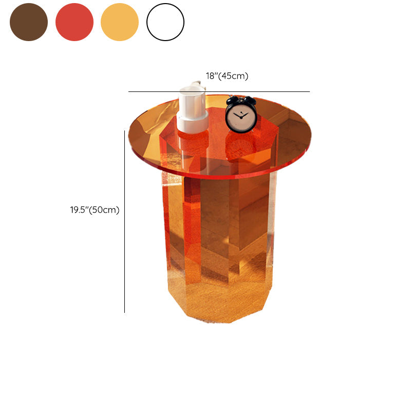 Glam Accent Side Table Living Room Plastic Pedestal Round Corner Table Clearhalo 'Coffee & Accent Tables' 'End & Side Tables' 'end_side_tables' 'furn' 'furn_end_side_tables' 'Furniture' 'Living Room Furniture' 7633342