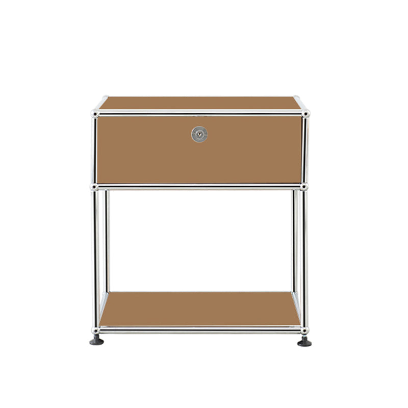 Mesa deslizante modernista de metal de mesa con almacenamiento de 4 patas mesa de esquina de sala de estar