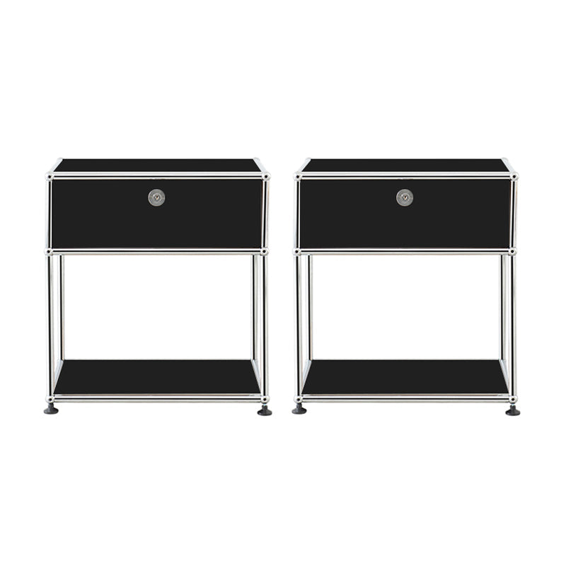 Mesa deslizante modernista de metal de mesa con almacenamiento de 4 patas mesa de esquina de sala de estar