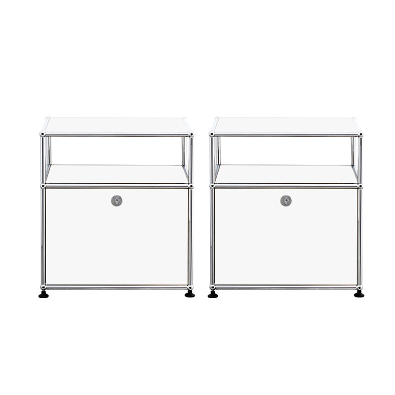 Mesa deslizante modernista de metal de mesa con almacenamiento de 4 patas mesa de esquina de sala de estar