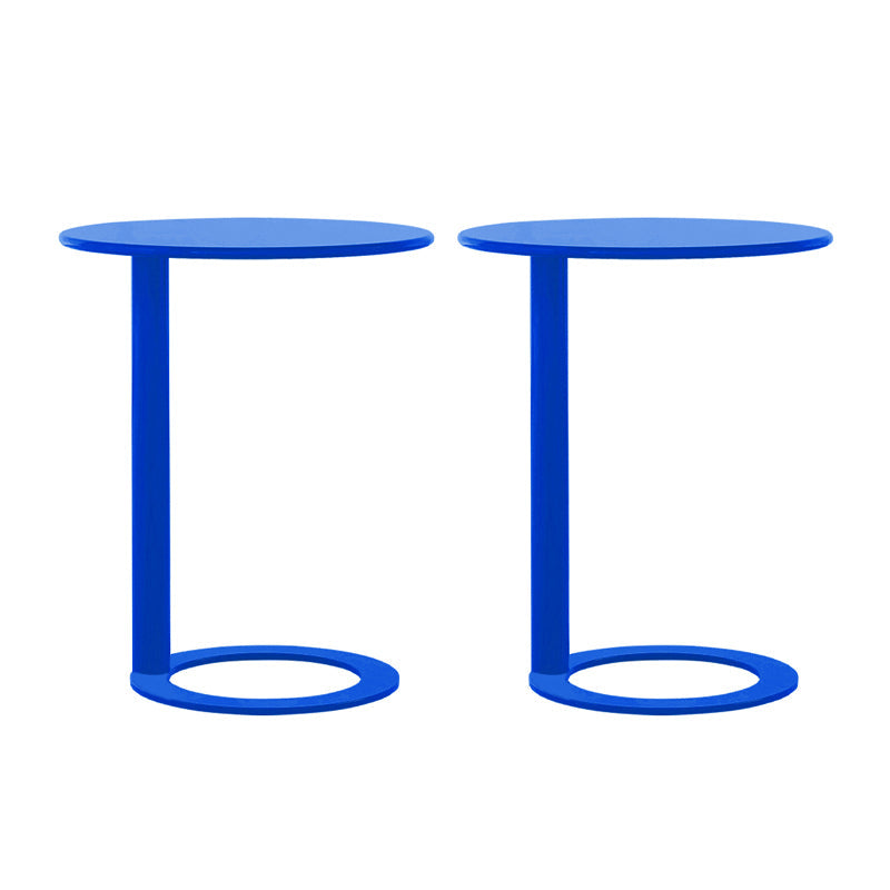 Rustic Accent Side Table Living Room Round Metal Sofa Side Accent Table Blue Frame 2 Clearhalo 'Coffee & Accent Tables' 'End & Side Tables' 'end_side_tables' 'furn' 'furn_end_side_tables' 'Furniture' 'Living Room Furniture' 7633397