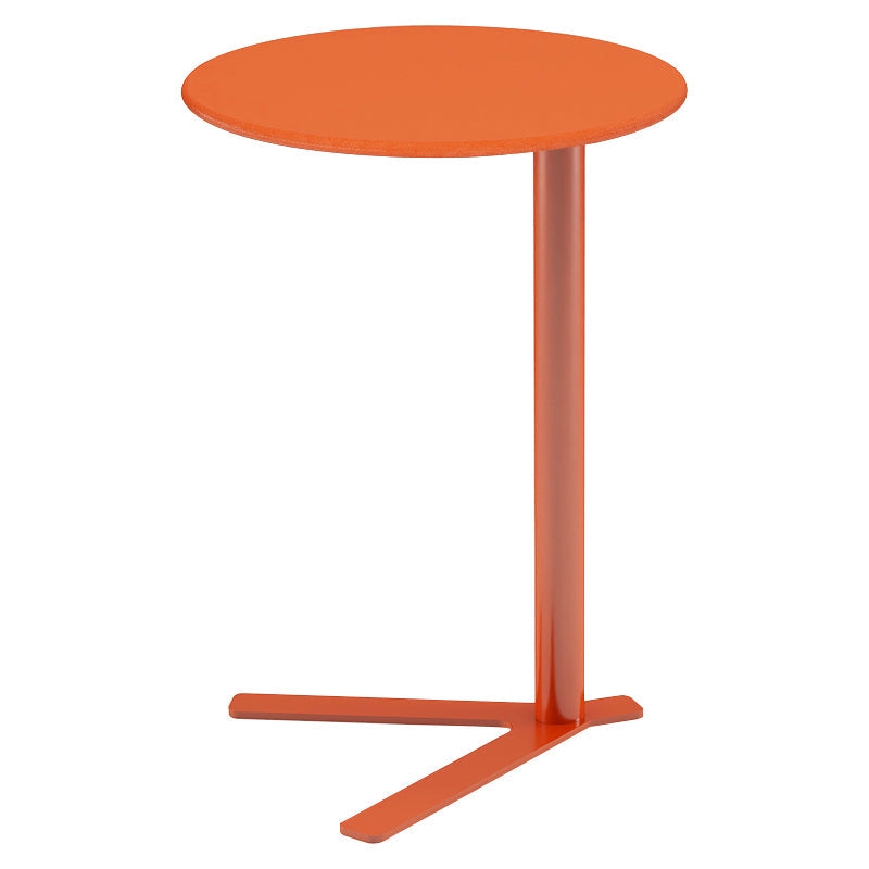 Rustic Accent Side Table Living Room Round Metal Sofa Side Accent Table Orange Pedestal 1 Clearhalo 'Coffee & Accent Tables' 'End & Side Tables' 'end_side_tables' 'furn' 'furn_end_side_tables' 'Furniture' 'Living Room Furniture' 7633405