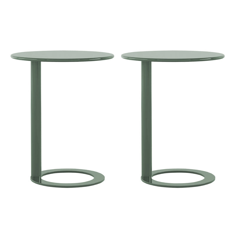 Rustic Accent Side Table Living Room Round Metal Sofa Side Accent Table Green Frame 2 Clearhalo 'Coffee & Accent Tables' 'End & Side Tables' 'end_side_tables' 'furn' 'furn_end_side_tables' 'Furniture' 'Living Room Furniture' 7633426
