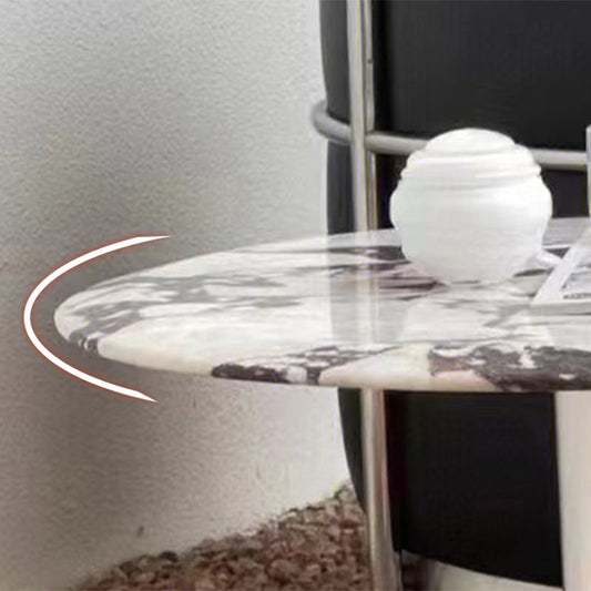 Rustic Sofa Side Accent Table Pedestal Metal Round Living Room Corner Table