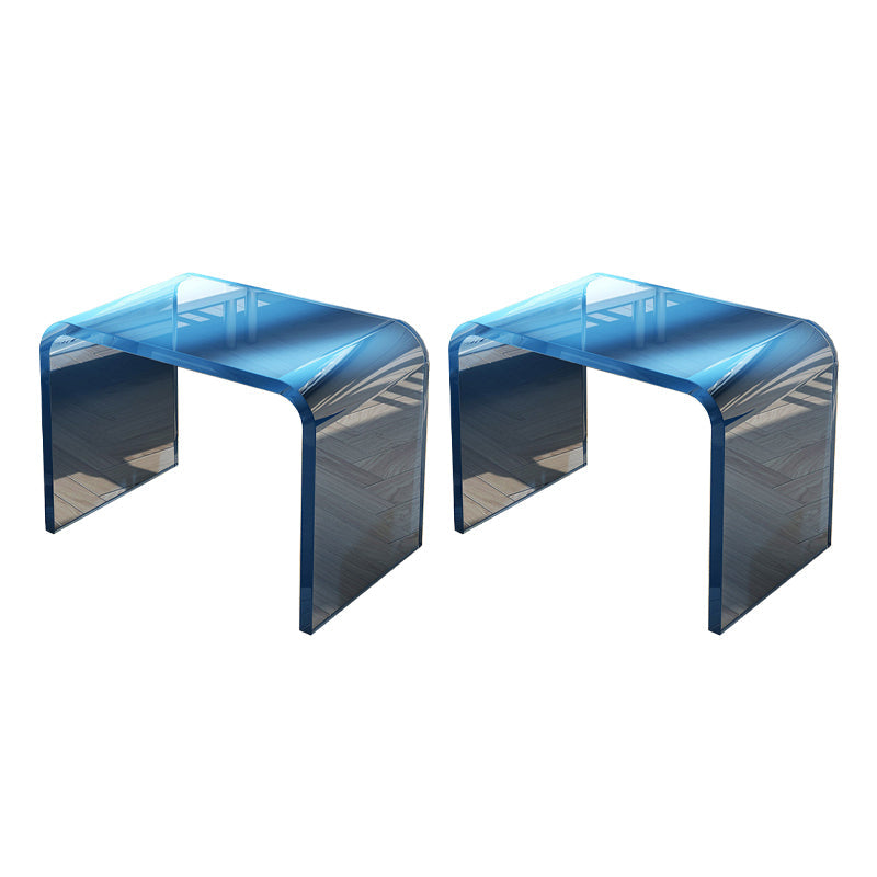 Modernistic Corner Table Plastic Rectangular Sled Living Room Accent Side Table 16.5"L x 11.8"W x 16.5"H Blue 2 Clearhalo 'Coffee & Accent Tables' 'End & Side Tables' 'end_side_tables' 'furn' 'furn_end_side_tables' 'Furniture' 'Living Room Furniture' 7633503