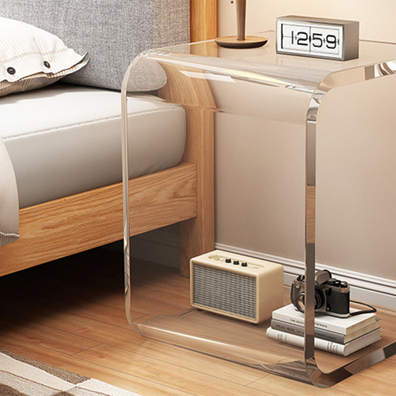 Modernistic Corner Table Plastic Rectangular Sled Living Room Accent Side Table Clearhalo 'Coffee & Accent Tables' 'End & Side Tables' 'end_side_tables' 'furn' 'furn_end_side_tables' 'Furniture' 'Living Room Furniture' 7633511