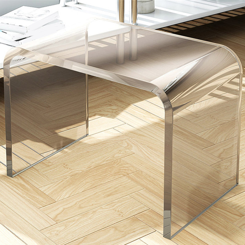 Modernistic Corner Table Plastic Rectangular Sled Living Room Accent Side Table 16.5"L x 11.8"W x 16.5"H Clear 1 Clearhalo 'Coffee & Accent Tables' 'End & Side Tables' 'end_side_tables' 'furn' 'furn_end_side_tables' 'Furniture' 'Living Room Furniture' 7633516