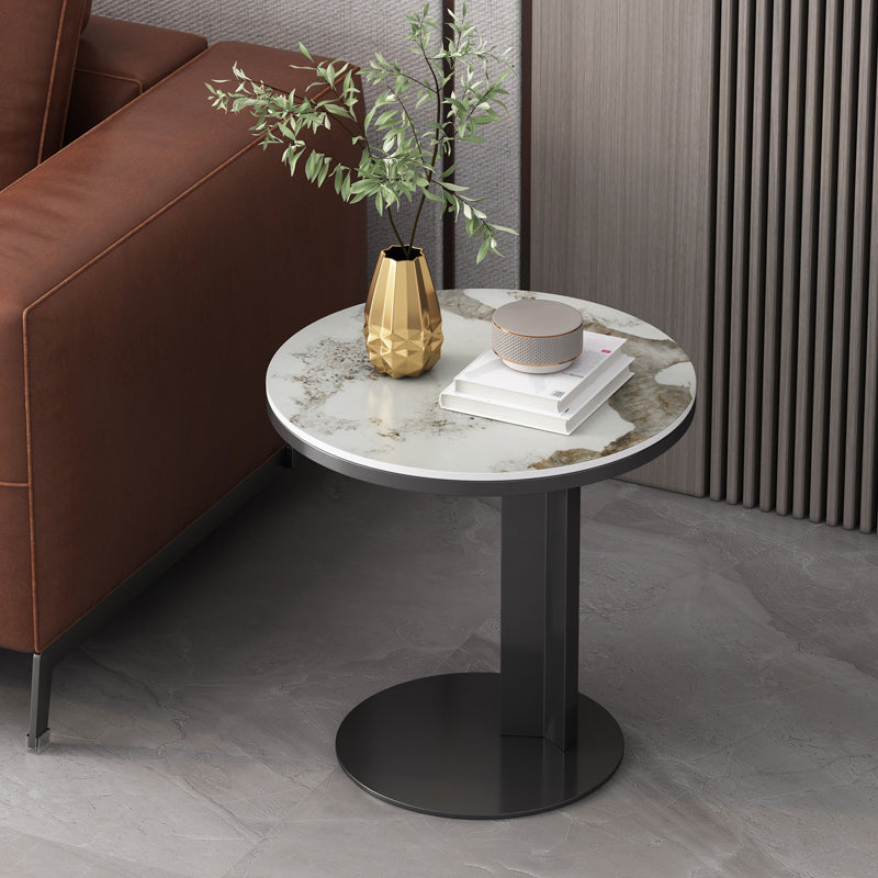 Mesa de acento rústico acento de acento pedestal de metal redonda de la sala de estar de la sala de estar