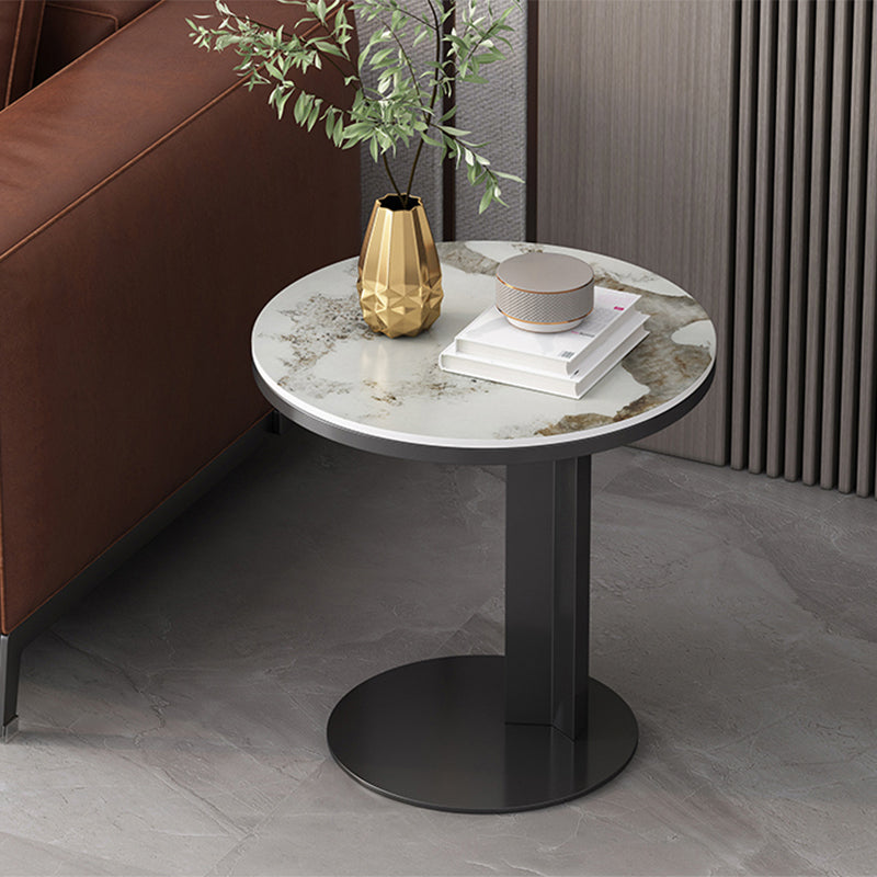 Mesa de acento rústico acento de acento pedestal de metal redonda de la sala de estar de la sala de estar