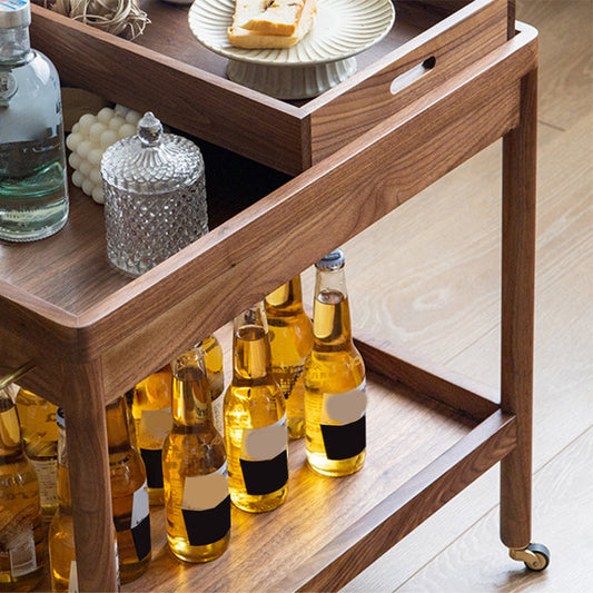 Modernistic Accent Side Table Solid Wood with Storage Living Room Double Tier Clearhalo 'Coffee & Accent Tables' 'End & Side Tables' 'end_side_tables' 'furn' 'furn_end_side_tables' 'Furniture' 'Living Room Furniture' 7633574