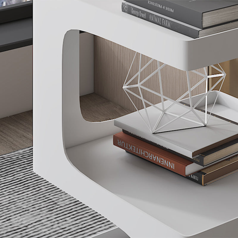 Contemporary Sofa Side Accent Table Metal Square with Storage Block Living Room Clearhalo 'Coffee & Accent Tables' 'End & Side Tables' 'end_side_tables' 'furn' 'furn_end_side_tables' 'Furniture' 'Living Room Furniture' 7633587