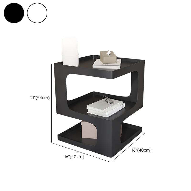 Contemporary Sofa Side Accent Table Metal Square with Storage Block Living Room Clearhalo 'Coffee & Accent Tables' 'End & Side Tables' 'end_side_tables' 'furn' 'furn_end_side_tables' 'Furniture' 'Living Room Furniture' 7633589